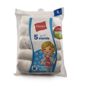 5 pack Hanes Girls Camis Tank Tops SIZE SMALL (6) Tagless Cotton Cami
